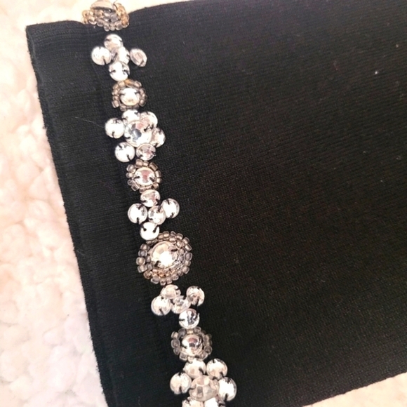 Large Black Embellished Rhinestone Long Sleeve Blouse - Picture 2 of 4